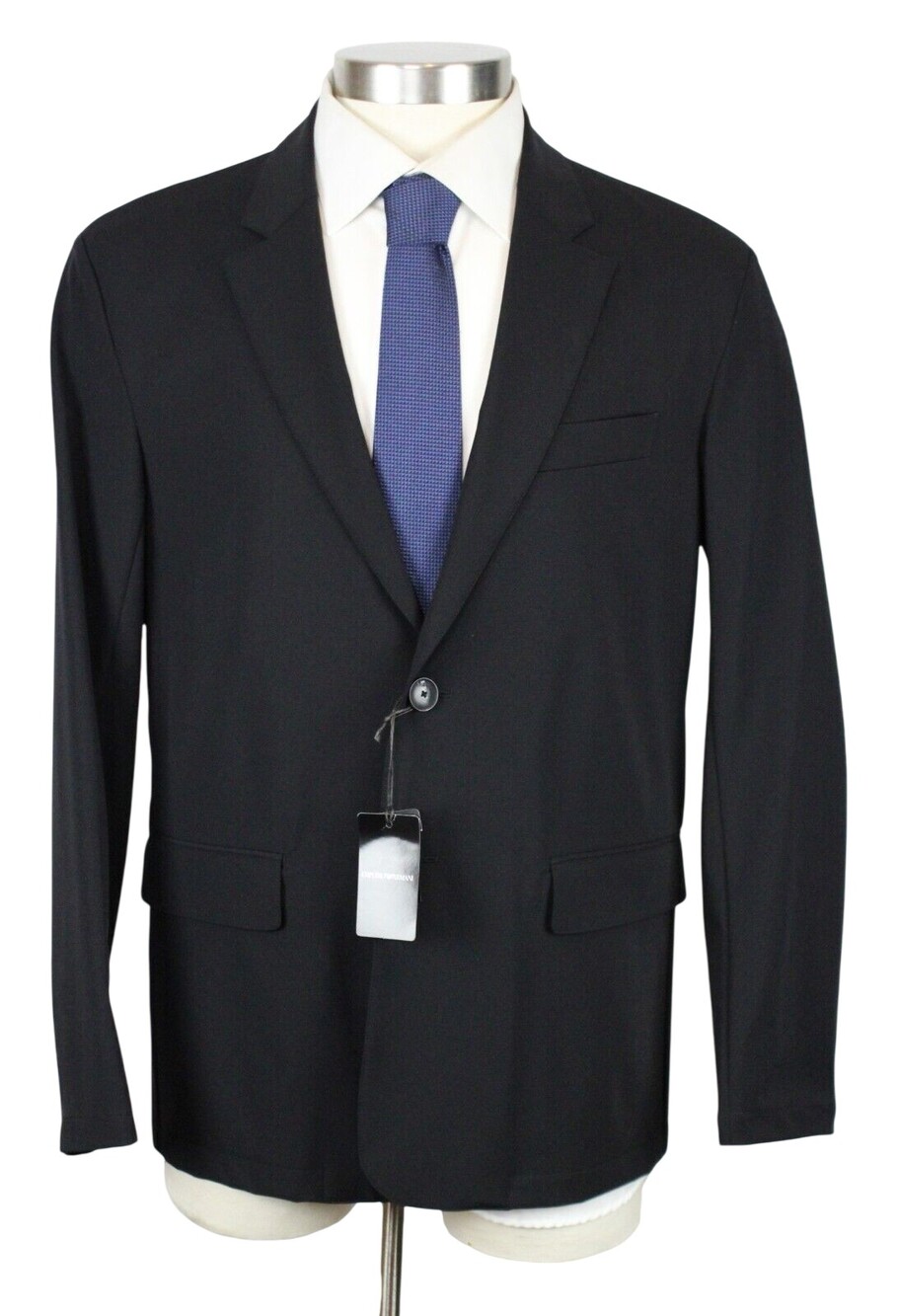 Emporio Armani Tech Jacket 40 R Mens Black Soft Stretch Nylon Blazer Sport Coat